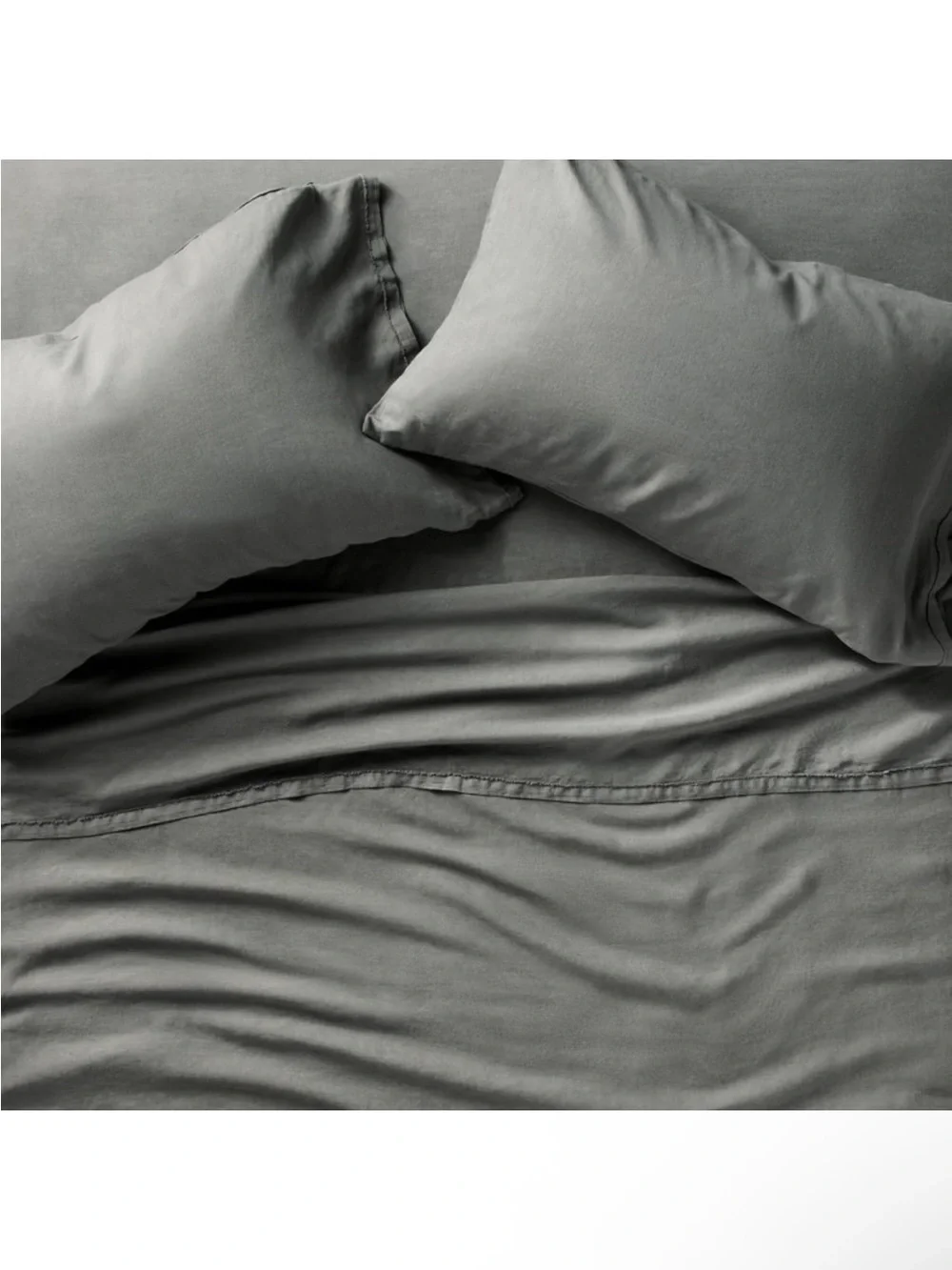 NWT King 100% Linen Sheet Set Dark Gray - Casaluna